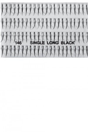 I-Lashes 100% Human Hair Eyelashes #146 Single Long Black