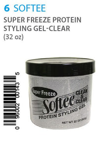 Softee Super Freeze Protein Styling Gel-Clear 32oz