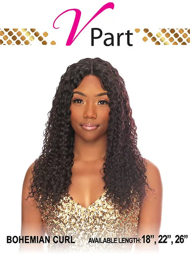 Indu Gold Wig V-Part Bohemian Curl 18