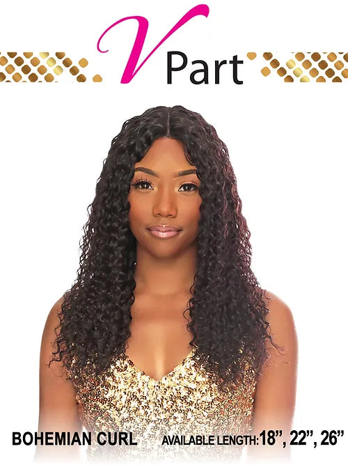 Indu Gold Wig V-Part Bohemian Curl 18