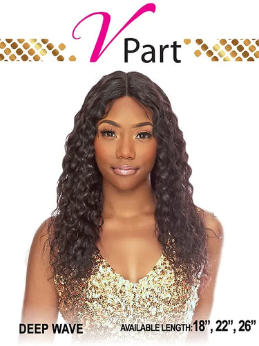 Indu Gold Wig V-Part Deep Wave18