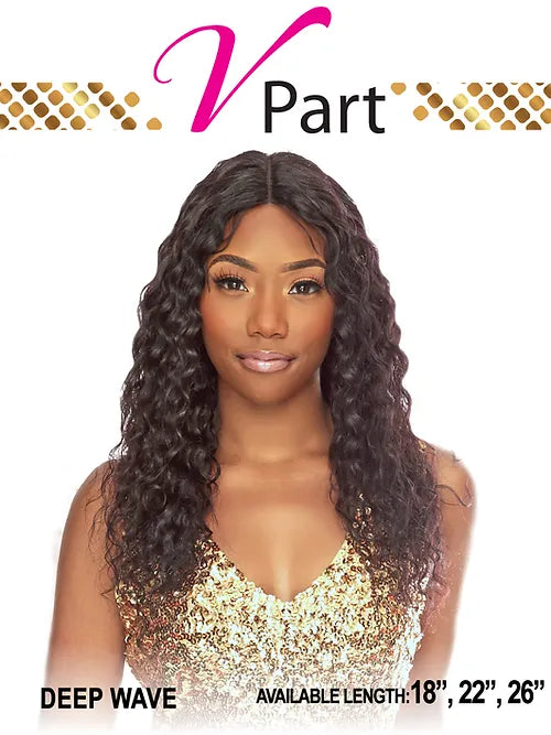 Indu Gold Wig V-Part Deep Wave18