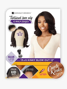 Sensationnel Kinky Edge 13X6 Lace Wig Kinky Blow Out 12"