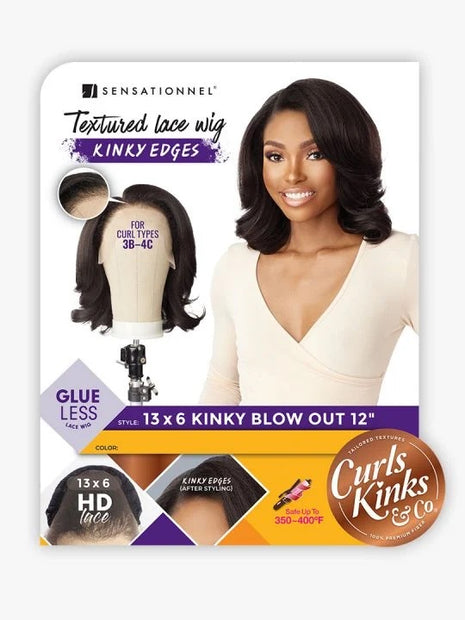 Sensationnel Kinky Edge 13X6 Lace Wig Kinky Blow Out 12"