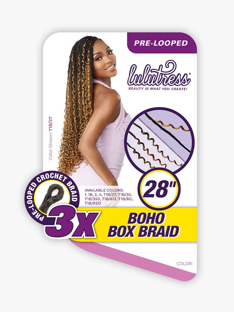 Lulutress 3x boho box braid 28″ (Pre-Looped)