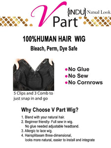 Indu Gold Wig V-Part Deep Wave18"