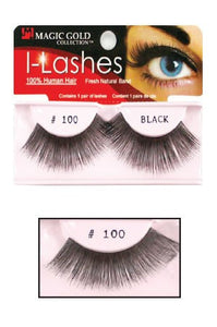 I-Lashes 100% Human Hair Eyelashes #100 Black