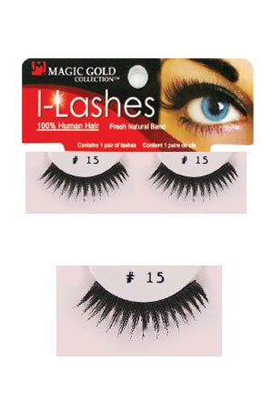 I-Lashes 100% Human Hair Eyelashes  #15 Black