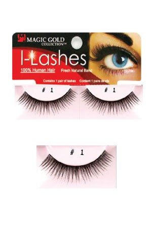 I-Lashes 100% Human Hair Eyelashes #1 Black