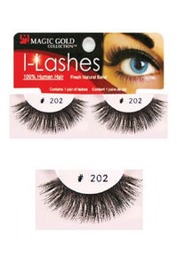 I-Lashes 100% Human Hair Eyelashes  #202 Black