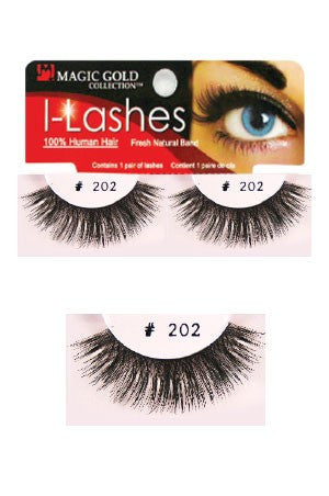 I-Lashes 100% Human Hair Eyelashes  #202 Black