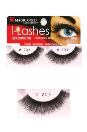 I-Lashes 100% Human Hair Eyelashes #203 Black