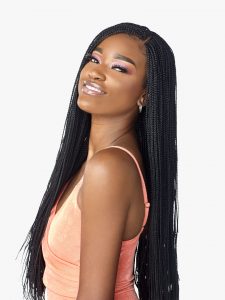 Cloud9 4x4 Part Swiss Lace Wig MICRO BOX BRAID 28", Synthetic Hair Wig