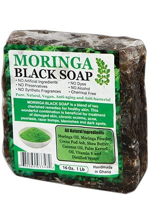 Black Soap-Moringa (16oz./1LB)