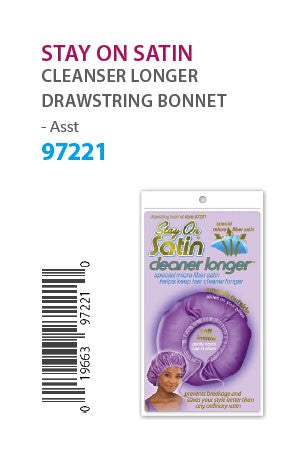 Stay on Satin Cleaner Longer Drawstring Bonnet Assorted