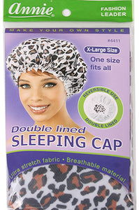 Annie Double Lined Sleeping Cap Leopard X-Large