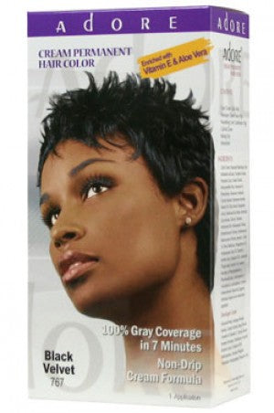 Adore Cream Permanent Hair Color # 767 Black Velvet