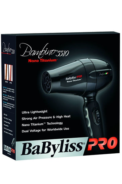 BabylissPRO Bambino 5510 Nano Titanium Travel Dryer [Dual Voltage]