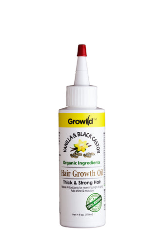 Growild Hair Growth Oil Vanilla & Black Castor 4oz