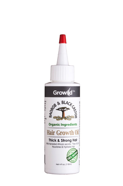 Growild Hair Growth Oil Baobob & Black Castor 4oz