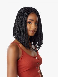 Cloud9 4x4 Part Swiss Lace Wig BOX BRAID BOB, Synthetic Hair Wig