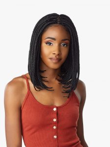 Cloud9 4x4 Part Swiss Lace Wig BOX BRAID BOB, Synthetic Hair Wig