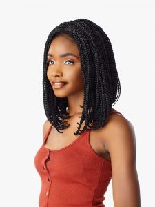 Cloud9 4x4 Part Swiss Lace Wig BOX BRAID BOB, Synthetic Hair Wig