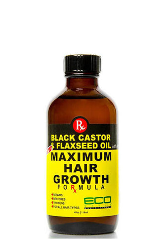Eco Maximum Hair Growth Oil Black Castor & Flaxseed Oil 4oz
