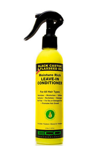 Eco Leave In Conditoner Black Castor & Flaxseed Oil 8oz