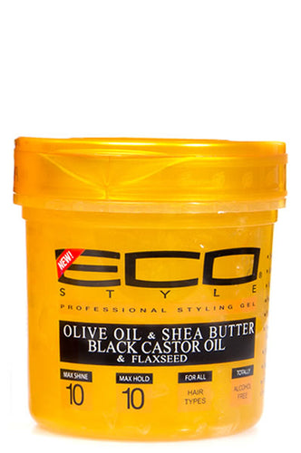 Eco Styling Gel Gold [Olive Oil & Shea Butter Black Castor Oil & Flaxseed] 16oz