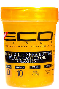 Eco Styling Gel Gold [Olive Oil & Shea Butter Black Castor Oil & Flaxseed] 5lbs