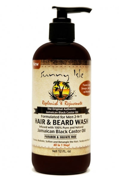 Sunny Isle Jamaican Black Castor Oil 2 In 1 Hair & Beard Wash for Men