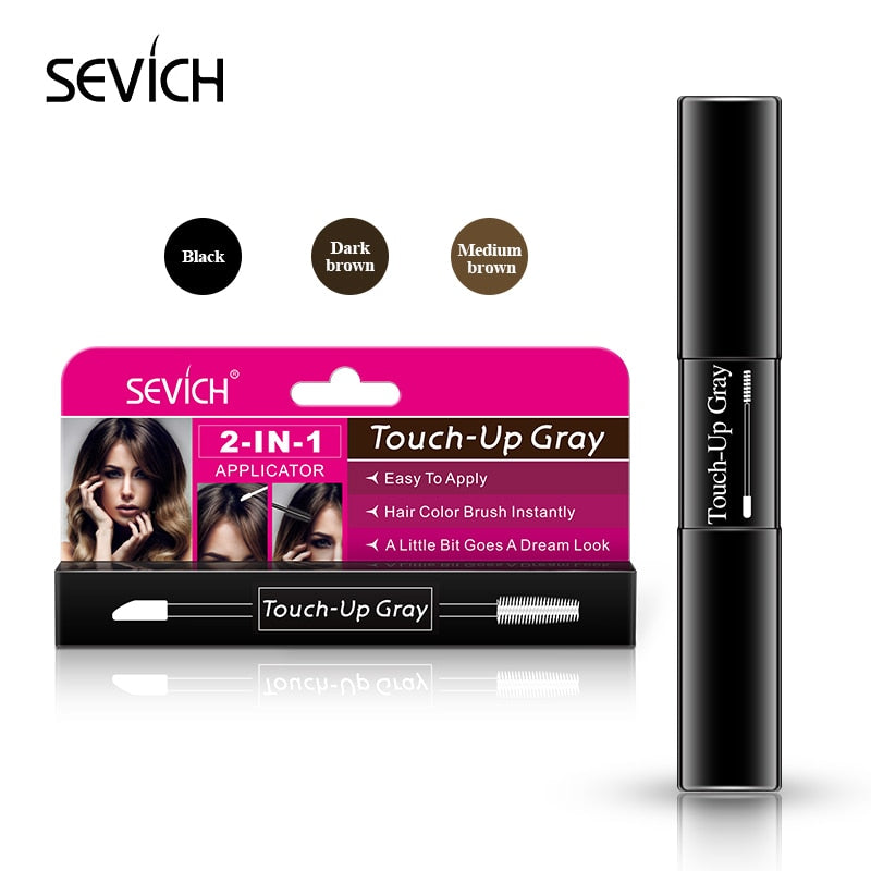 Copy Sevich Double ENDS Design Hair Dye Stick Instant Cover Up Gray Hair Root Dark Brown 7ml