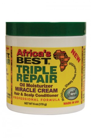 Africa's Best Triple Repair Miracle Cream  Scalp & Hair Conditioner 6oz