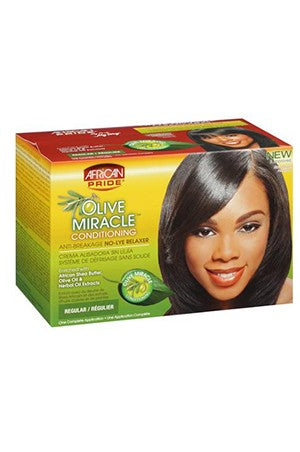 African Pride Olive Miracle Relaxer No Lye Deep Conditioning Anti-Breakage Regular