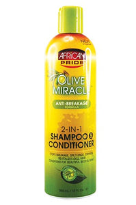 African Pride Olive Miracle 2in1 Shampoo & Conditioner 12oz