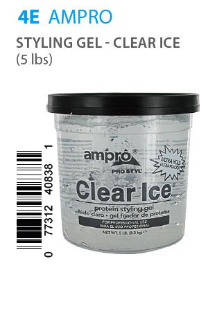 Ampro Pro Clear Ice Protein Styling Gel Ultra Hold 5LB