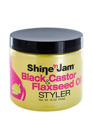 Ampro Shine n Jam Black Castor and Flaxseed Oil Styler 16oz