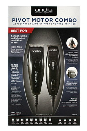 Andis Pivot Motor Clipper/Trimmer Combo-Black