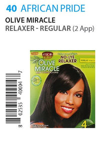 African Pride Olive Miracle Relaxer No Lye Deep Conditioning Anti-Breakage Relaxer 4Touch-2App Regular