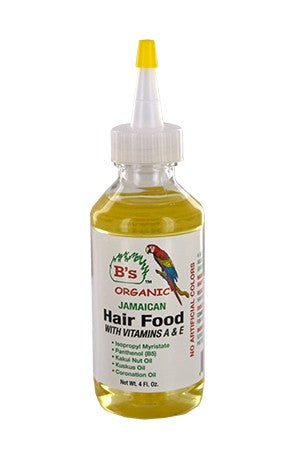 B's Organic Jamaican Hair Food w/Vitamin A&E 4oz