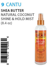 Cantu Shea Butter for Natural Hair Coconut Oil Shine & Hold Mist 8 Oz