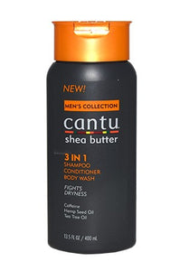 Men's Shea Butter 3 in 1 Shampoo Conditioner Body Wash 3.5oz, For Men