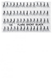 I-Lashes 100% Human Hair Eyelashes #130 Flare Short Black