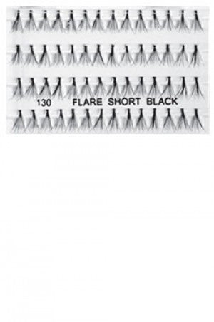 I-Lashes 100% Human Hair Eyelashes #130 Flare Short Black