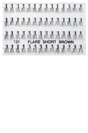 I-Lashes 100% Human Hair Eyelashes  #131 Flare Short Brown