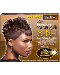PINK Shortlooks Colorlaxer Relaxer Kit #Sable Brown (1application)