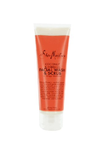 Shea Moisture Coconut & Hibiscus Facial Wash & Scrub 4 Oz