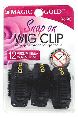 Wig Clip (Snap On) Medium Pk of 12 Pces