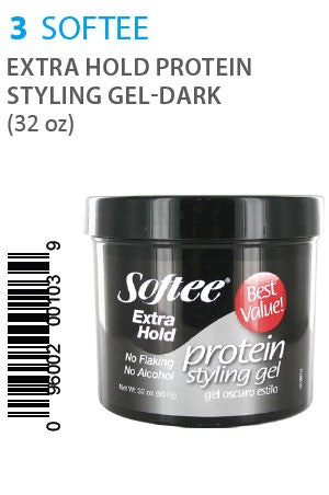 Softee Extra Hold Protein Styling Gel-Dark 32oz